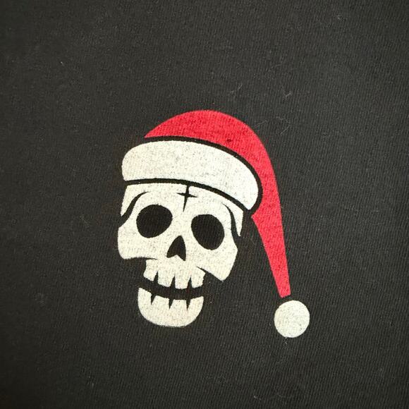 Call Your Mother Black Skeleton "Merry Christmas/New Year" Graphic T-Shirt- M - Picture 5 of 9